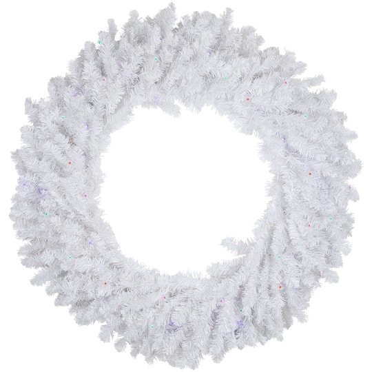 3Ft Pre-Lit White Pine Christmas Wreath, Multicolor LED Lights By Northlight | 3 ft | Michaels®